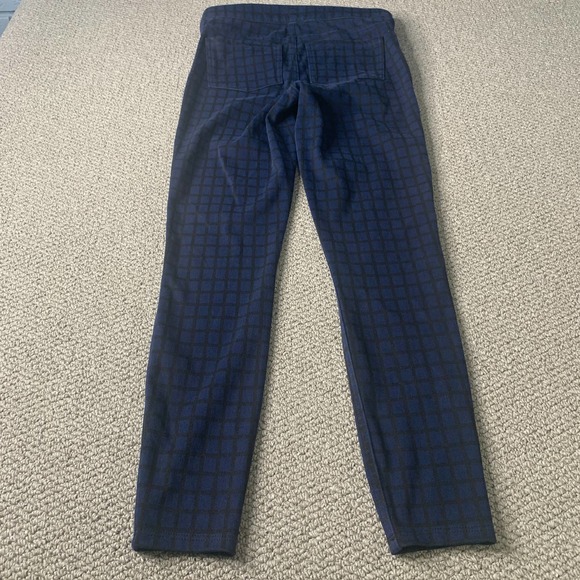 SPANX Sara Blakely Womens Leggings Size Medium Blue Checkered Skinny Pull On - Picture 5 of 12